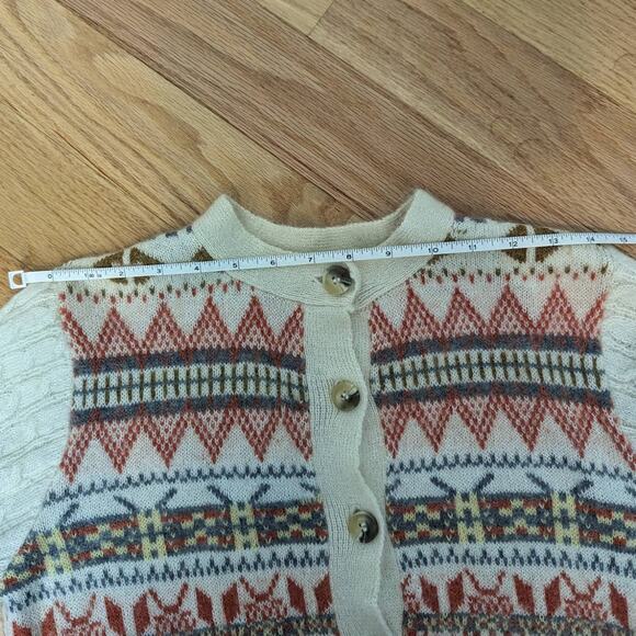 Cardigan Sweater Grandmacore Shabby Chic Ugly Christmas Holiday Party Button Up - Picture 8 of 15